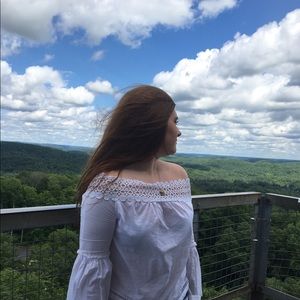 White off the shoulder shirt